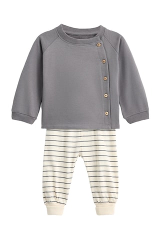 Felpa e pantaloni - Grigio scuro ed ecrù