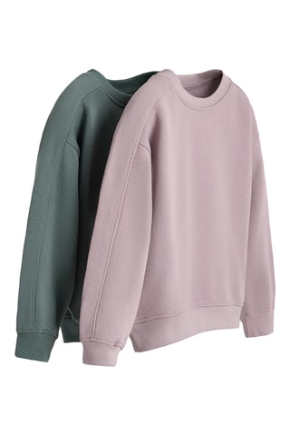 2 sweats - Vert d’eau et mauve