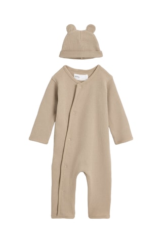 Bonnet à oreilles et dors-bien - Beige