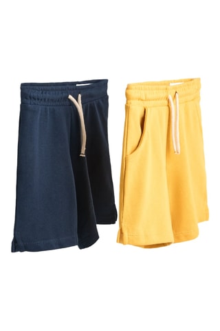 2 bermudas - Jaune et bleu marine