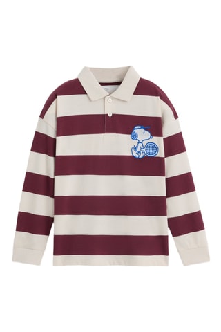 Polo Snoopy - Bianco e bordeaux