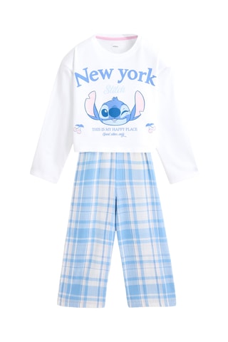 Pyjama Stitch Lilo et Stitch Disney - Blanc et bleu cobalt