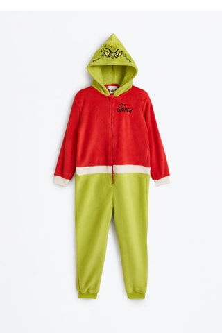 Dors-bien à capuche de Noël Le Grinch - Vert
