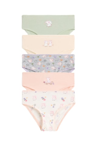 5 slip Peppa Pig - Bianco e verde