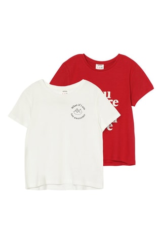 2 t-shirt - Ecrù e rosso