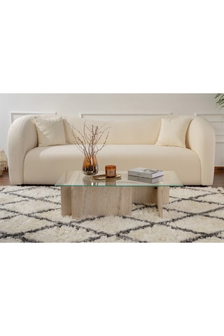 Table basse Flavio - Plateau en verre - 105 x 30 x 65 cm