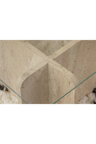 Table basse Flavio - Plateau en verre - 105 x 30 x 65 cm