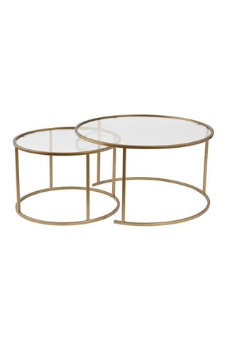2 tables gigognes en verre Aurum - 60 x 39 x 60 / 80 x 43 x 80 cm