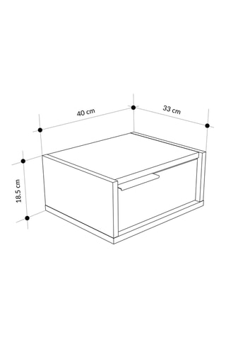 Table de chevet murale 1 tiroir - 18,5 x 40 x 33 cm