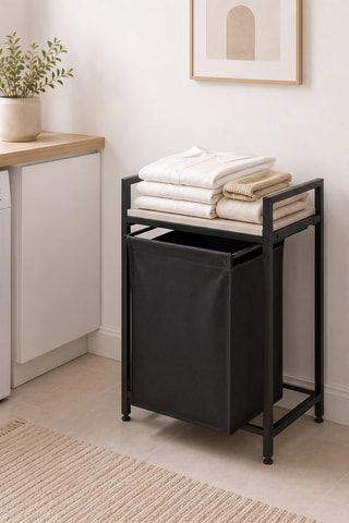 Panier à linge - Noir - 70 x 38 x 32 cm