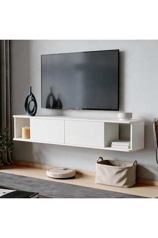Meuble TV 2 abatants - 160 x 29 cm