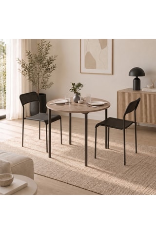 Table et 2 chaises - 89 x 76 x 89 cm