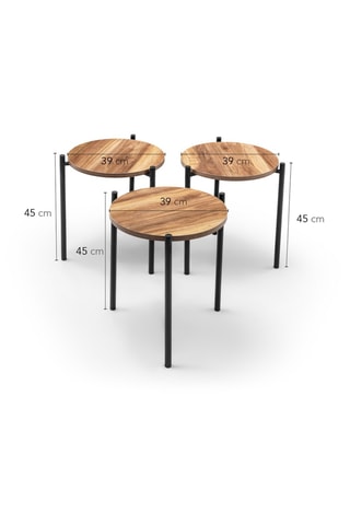 3 tables d'appoint - 45 x 39 cm