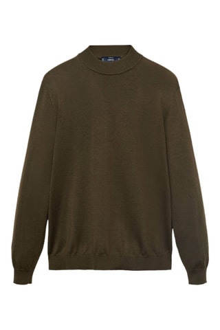 Pull col montant 100 % laine mérinos - Vert