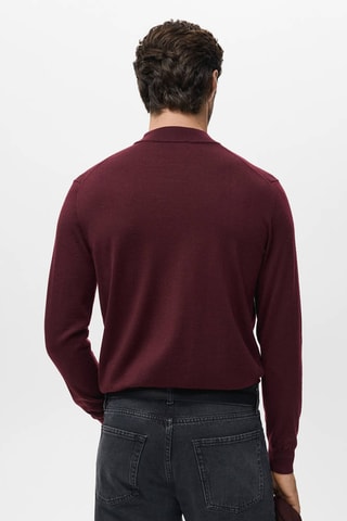 Pull col montant 100 % laine mérinos - Marron foncé