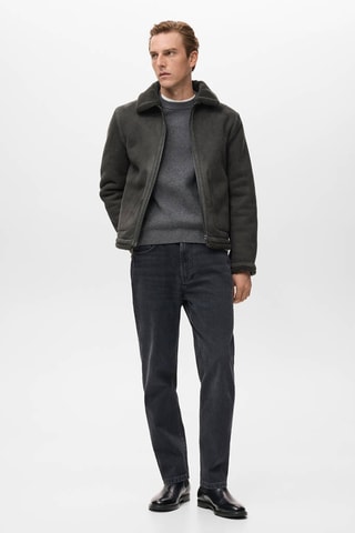 Veste double face détails moutonnés - Marron