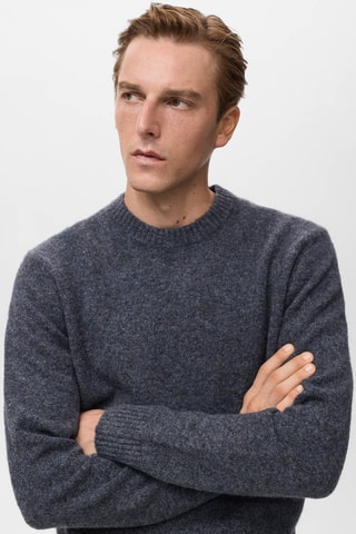 Pull-over laine et alpaga mélangés - Bleu