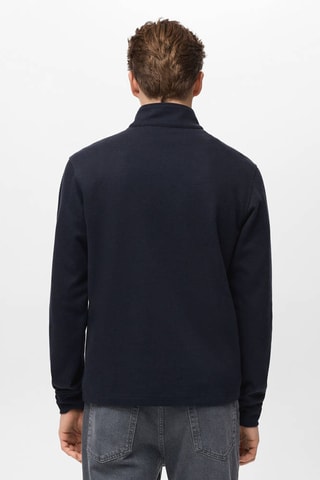 Sweat zip coupe normale - Bleu