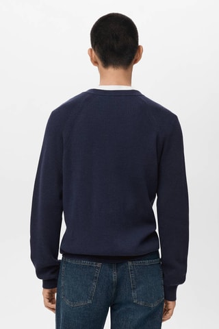 Cardigan maille côtelée boutons - Bleu