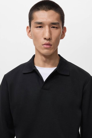 Sweat-shirt polo regular-fit - Noir