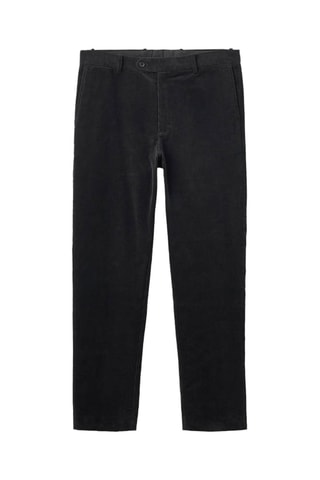 Pantalon regular fit coton velours côtelé - Noir