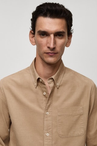 Chemise velours milleraies classic-fit - Beige