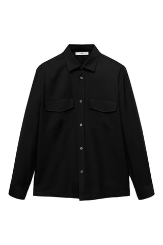 Surchemise regular fit poches - Noir