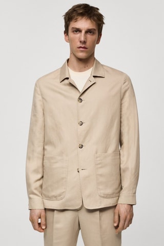 Surchemise Lyocell lin poches - Beige