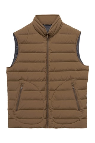 Gilet matelassé rembourrage plumes - Marron