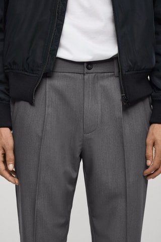 Pantalon regular-fit fluide pinces - Gris