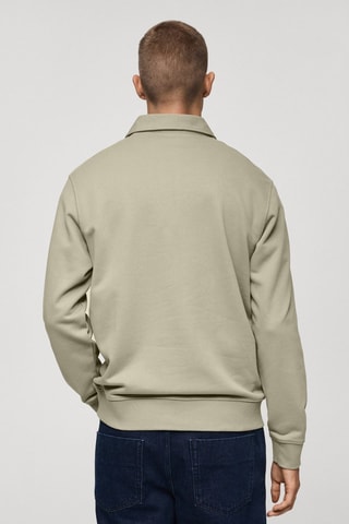 Sweat-shirt polo 100 % coton - Kaki