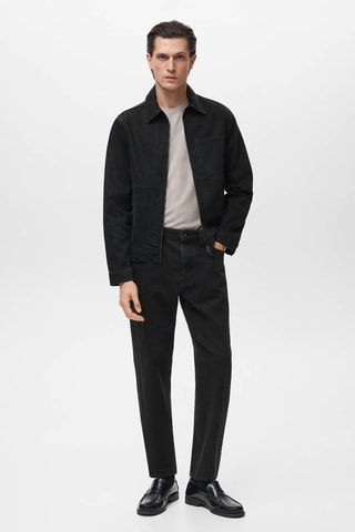 Blouson en jean poche - Noir