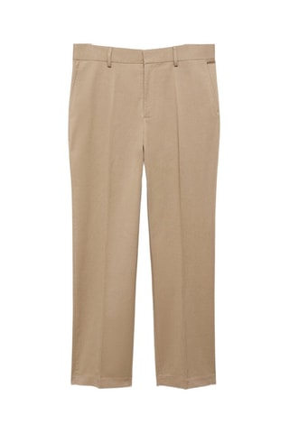 Pantalon regular-fit coton Tencel - Marron
