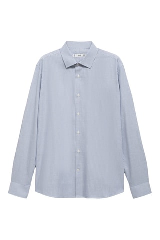 Chemise 100 % coton flanelle rayures bicolores - Bleu