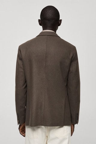 Veste laine mélangée slim-fit - Kaki