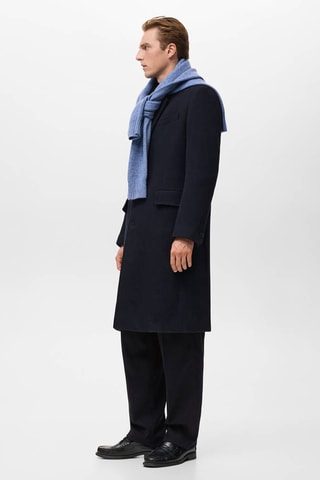 Manteau long en laine - Bleu