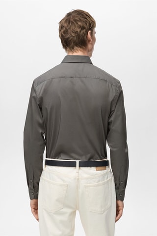 Chemise regular-fit coton stretch - Gris