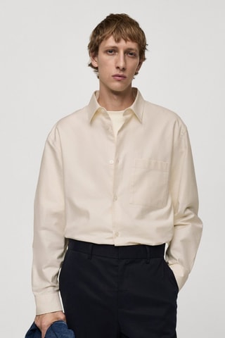 Chemise relaxed-fit oxford coton - Beige