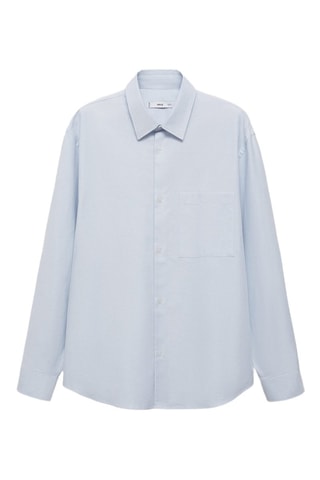 Chemise relaxed-fit oxford coton - Bleu