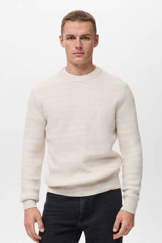 Pull-over maille structure - Blanc