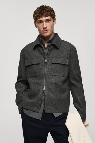 Veste en flanelle poches regular fit - Gris