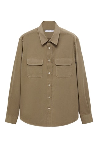 Surchemise twill coton poches - Marron