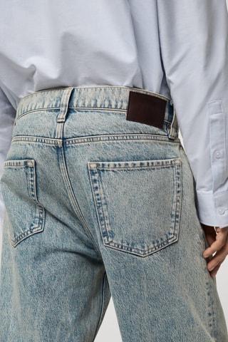 Jean straight-fit à revers - Bleu