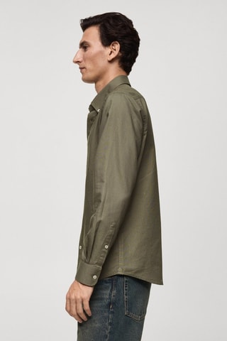 Chemise regular fit coton Oxford - Kaki