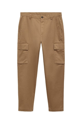 Pantalon cargo coton regular-fit - Marron