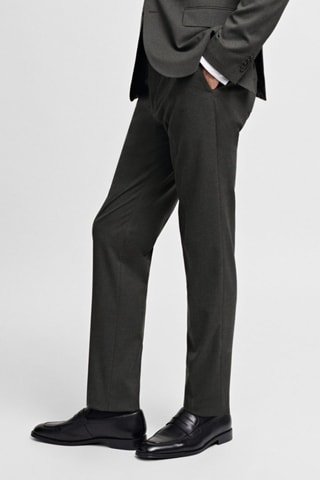 Pantalon costume slim-fit tissu comfort stretch - Vert