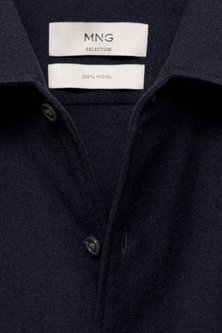 Chemise 100 % laine poche - Bleu