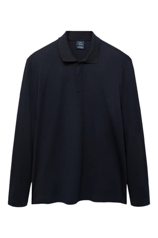 Pull-over polo maille regular-fit - Bleu