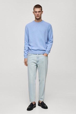 Jean court coupe carotte - Bleu