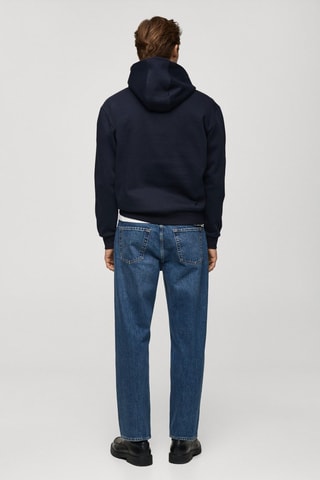 Sweat-shirt coton imprimé combiné - Bleu